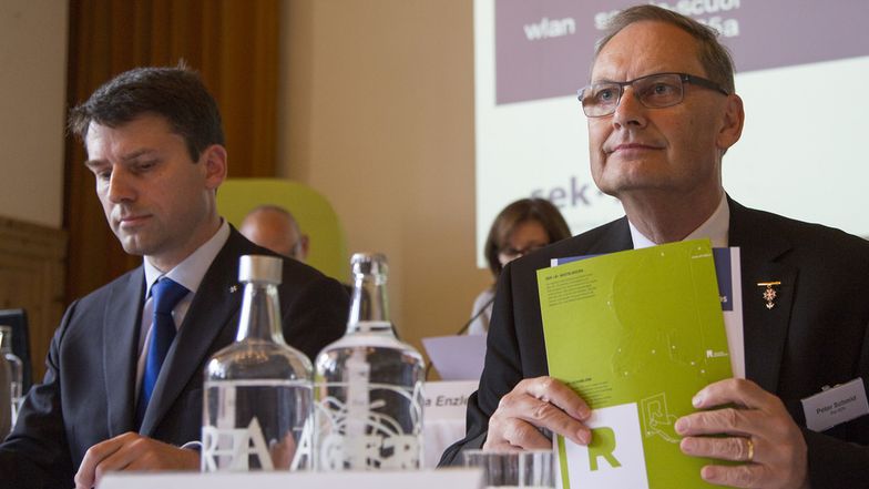 Ratspräsident Gottfried Locher (links) und Ratsmitglied Peter Schmid.