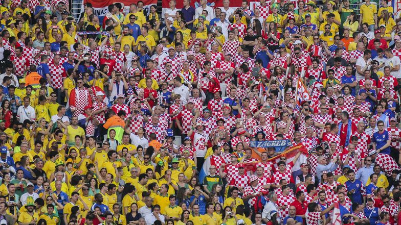 Brasilianische und kroatische Fans während des Eröffungsspiels der Fussball-WM.