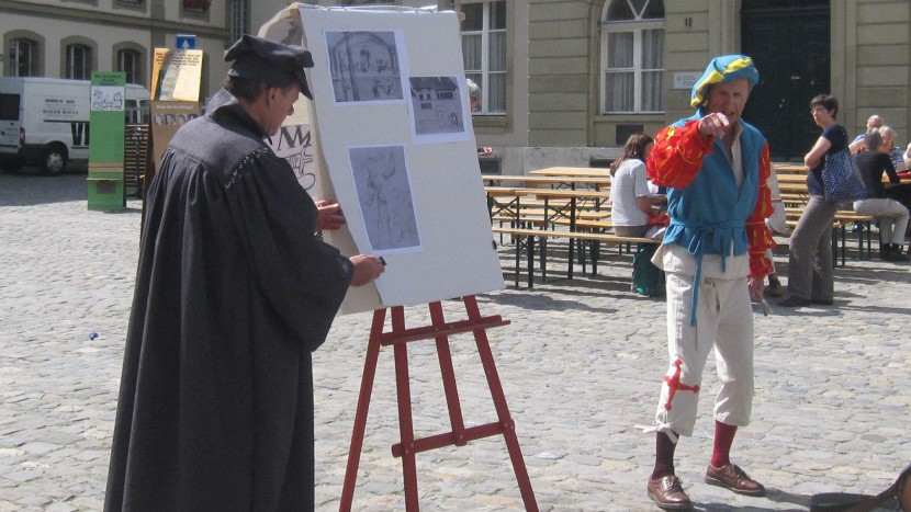 Zurück in die Zukunft: Die Reformatoren Zwingli und Manuel.