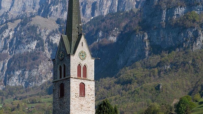 Die katholische Kirche St. Luzius und Florinus in Walenstadt.
