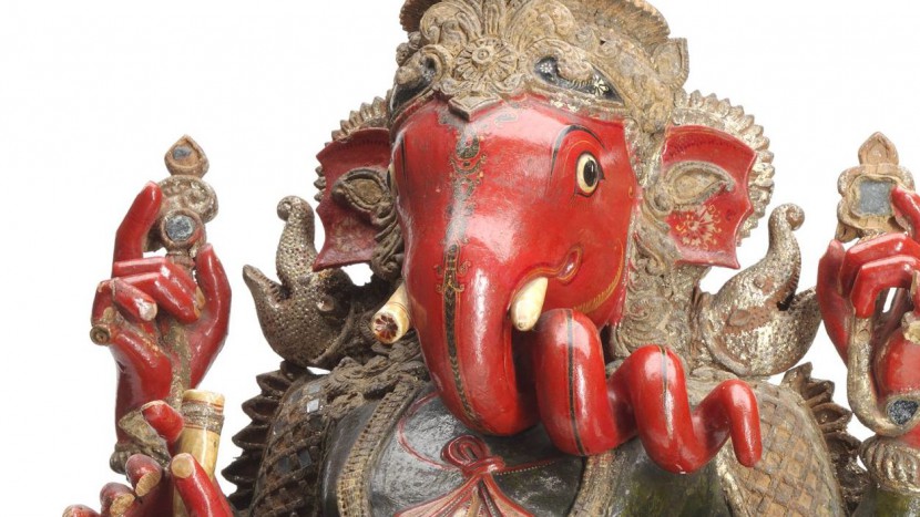 Figur der indischen Gottheit Ganesha von 1856 aus der Sammlung der Basler Mission.