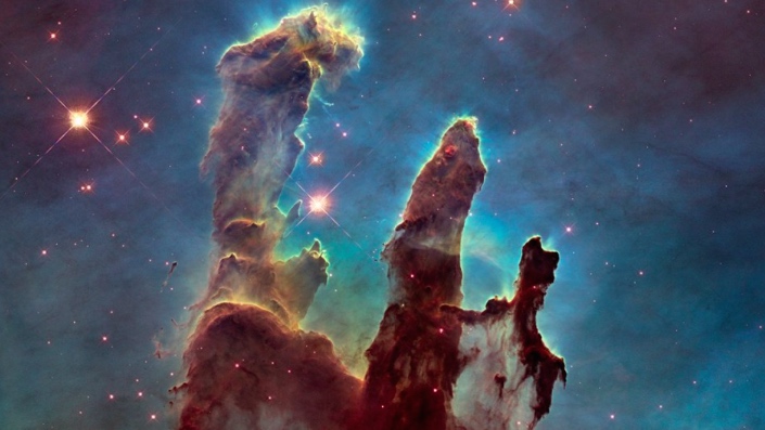 Hubble-Aufnahme des Adlernebels unter dem Namen «Die Säulen der Schöpfung».