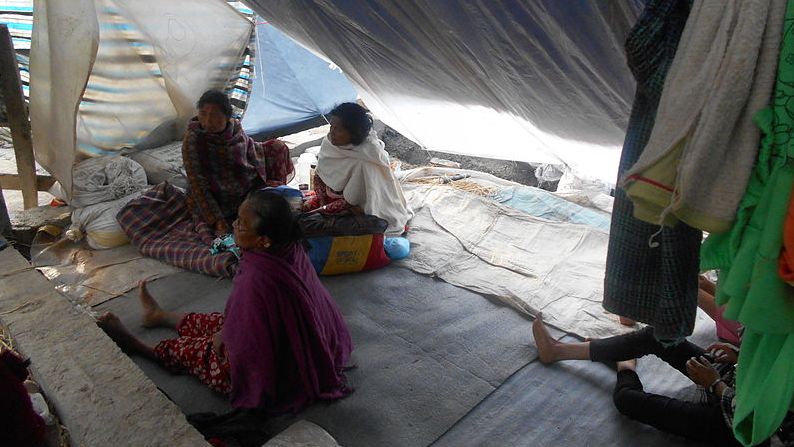 Überlebende des Erdbebens in Nepal.