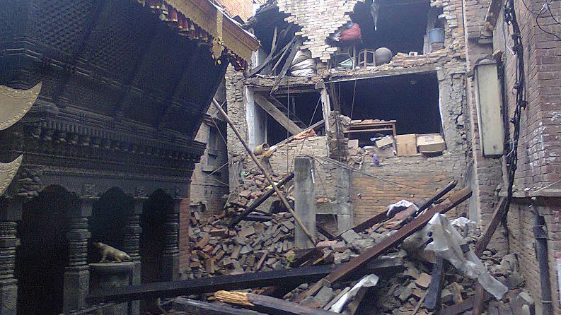 Eingestürzte Häuser nach dem Erdbeben in Nepal.