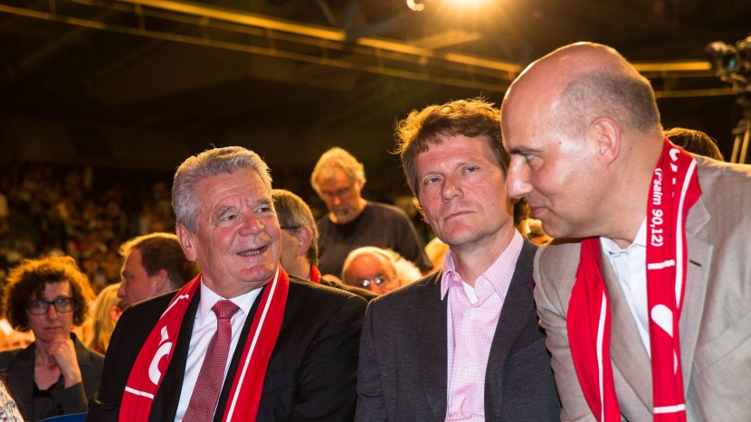 Joachim Gauck (links) am Kirchentag.
