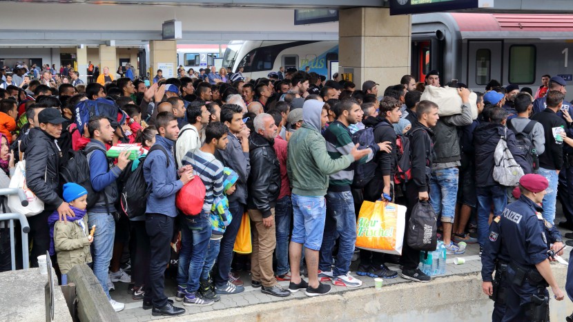 Flüchtlingsströme am Hauptbahnhof Wien.