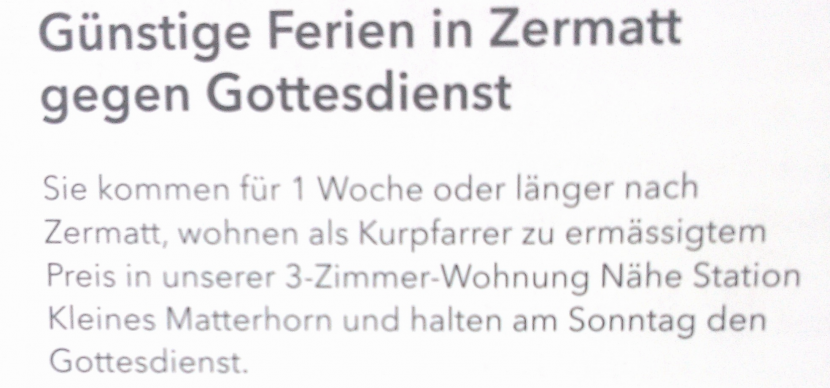 Ausschnitt aus dem Inserat im «bref» vom 18. März.