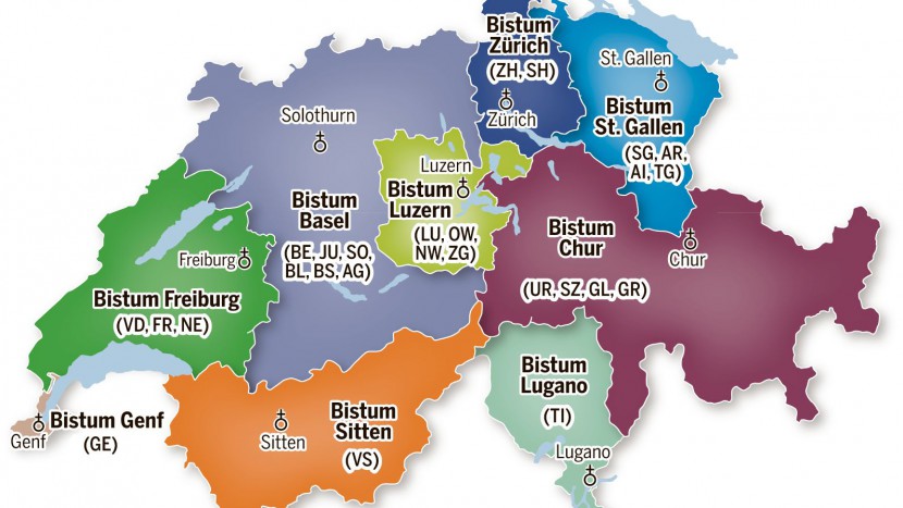 Die Neuaufteilung der Bistümer sorgt seit Jahren für Diskussionsstoff. Hier eine Variante der Bischofskonferenz von 1986.