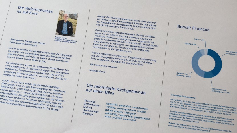 Ausschnitt aus dem Folder, der an alle Stadtzürcher reformierten Haushalte geschickt wird.
