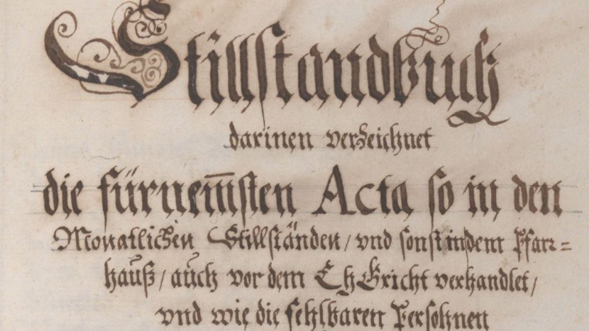 Titelblatt des Stillstandsprotokolls von Maschwanden 1670-1707.