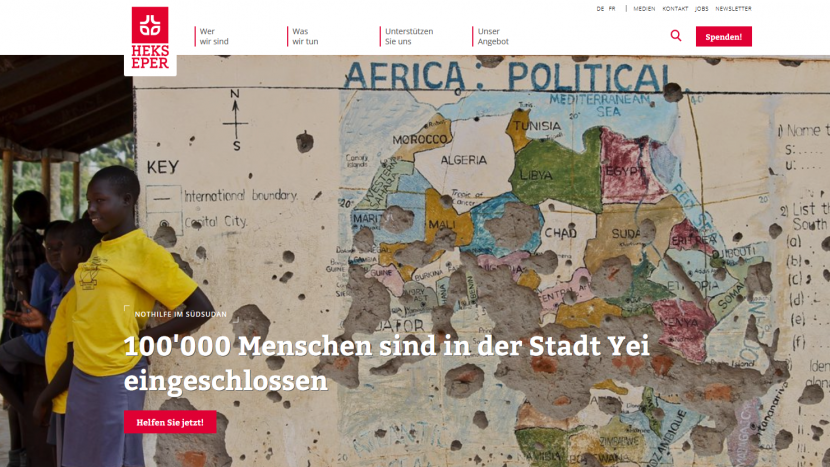 So präsentiert sich die neue Webseite von Heks.