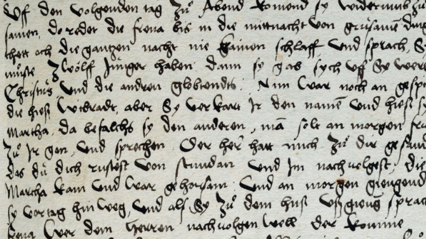 Auschnitt aus der Chronik des St. Galler Reformators Johannes Kessler.