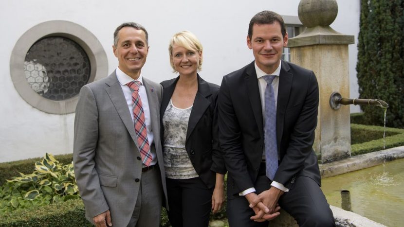 Stellen sich am 20. September zur Bundesratswahl: Ignazio Cassis, Isabelle Moret und Pierre Maudet.