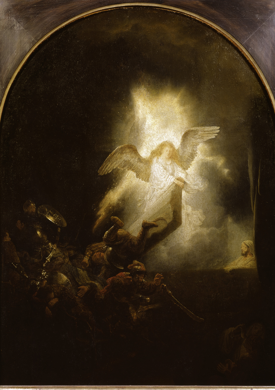CHRISTENTUM, KUNST, MALEREI, REMBRANDT HARMENSZOON VAN RIJN, RELIGION, SOLDAT, CHRISTUS, BAROCK, NEUES TESTAMENT, BIBEL, AUFERSTEHUNG CHRISTI, GEMÄLDE, HELLDUNKEL, NIEDERLÄNDISCHE KUNST, LICHT, GRABWÄCHTER, HOLLÄNDISCHE KUNST, PASSION CHRISTI, UNSTERBLICHK